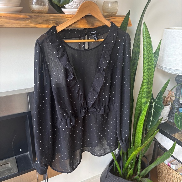Beautiful Torrid Sheer Chiffon Blouse - Picture 1 of 4